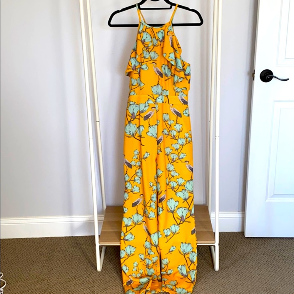 Yellow floral jumpsuit